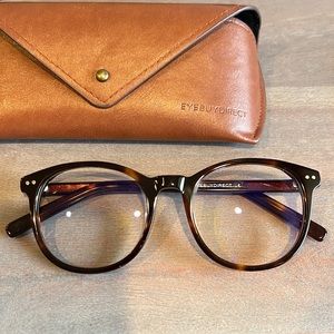 Eyebuydirect round tortoise blue light glasses